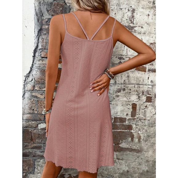 Boho Eyelet Embroidered Cami Dress white - Picture 3 of 11